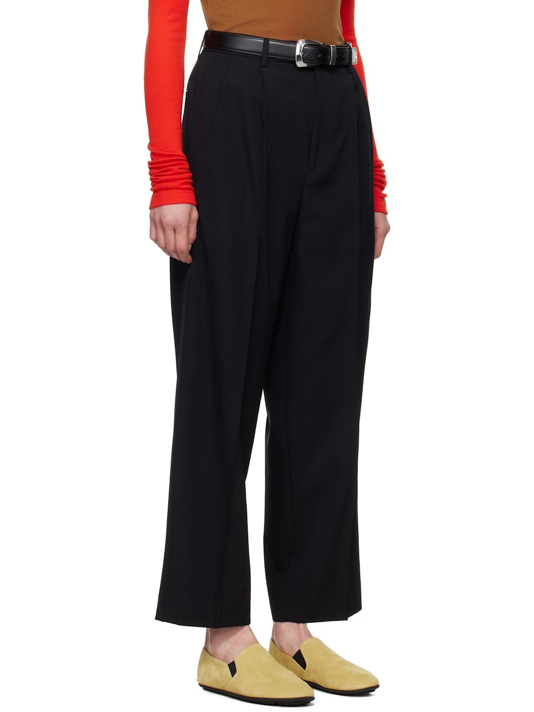 Black Light Wool Max Gabardine Trousers - 2