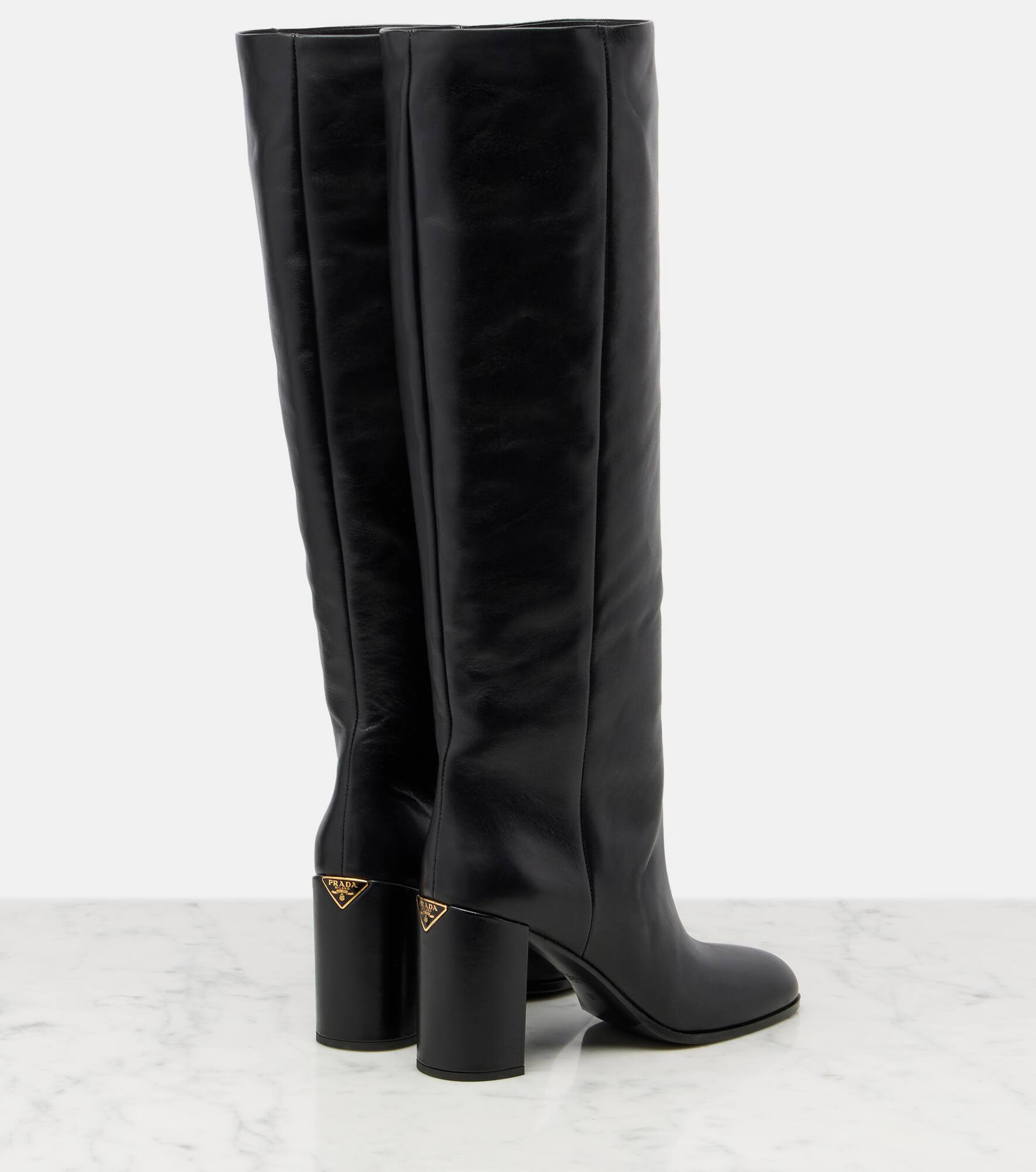 85 leather knee-high boots - 2
