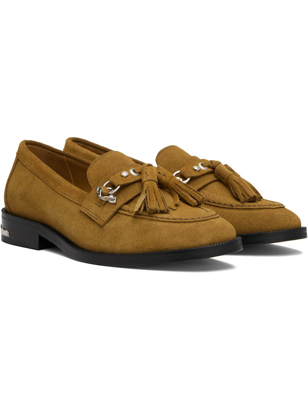 Khaki Suede Loafers - 4