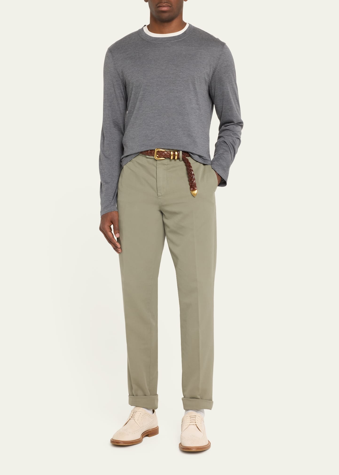 Men's Silk and Cotton Long-Sleeve T-Shirt - 2