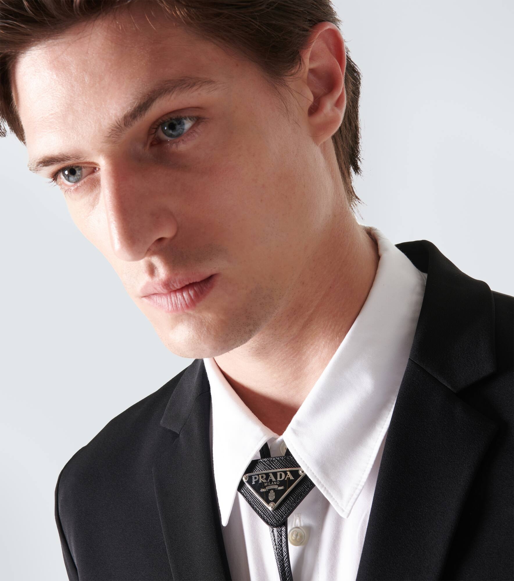 Saffiano triangle bolo tie with logo - 3