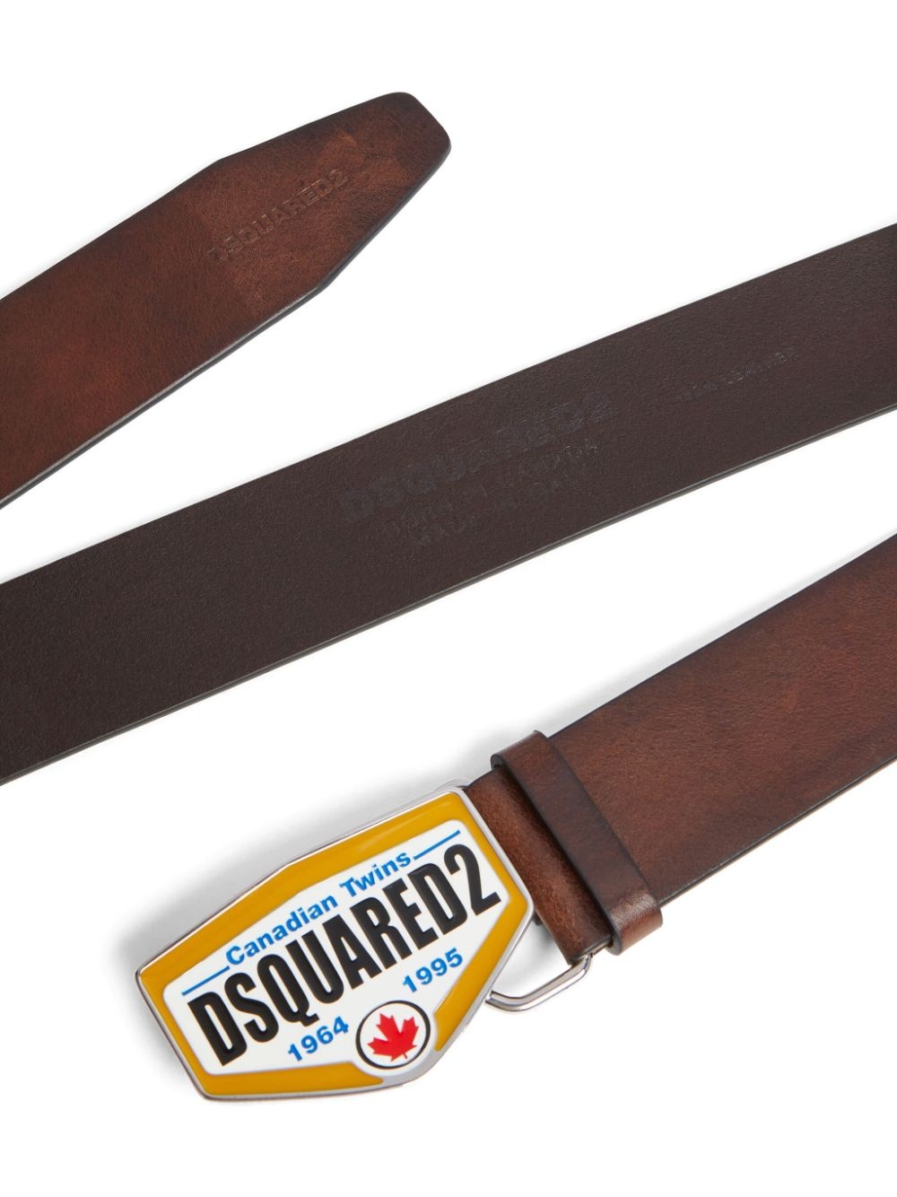 logo-buckle leather belt - 2