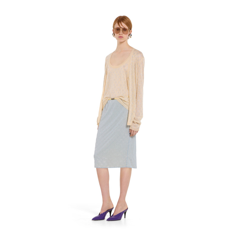 GUCCI Fine silk tank top with GG crystals outlook