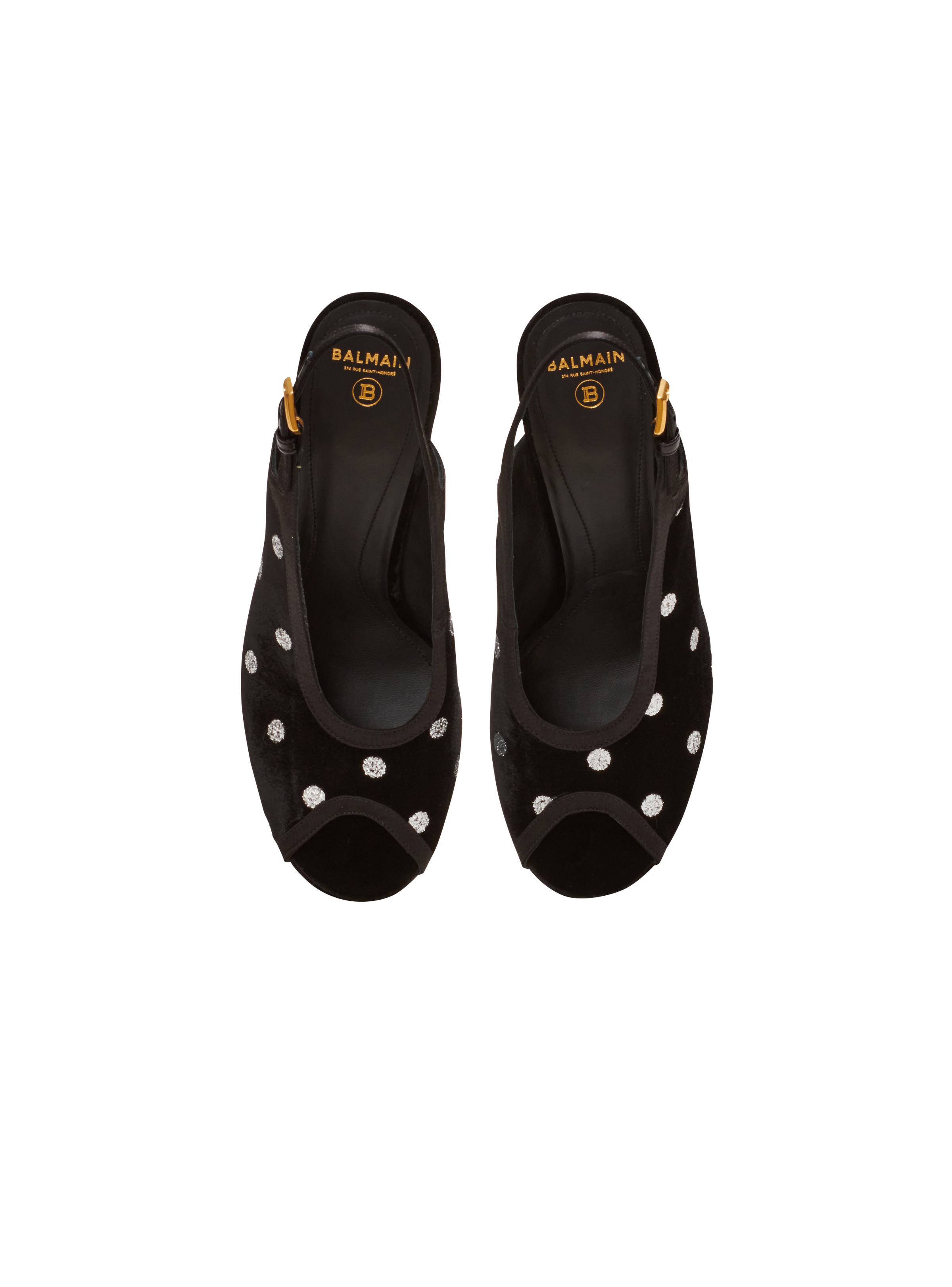 Cam sandals in velvet with polka dots - 3