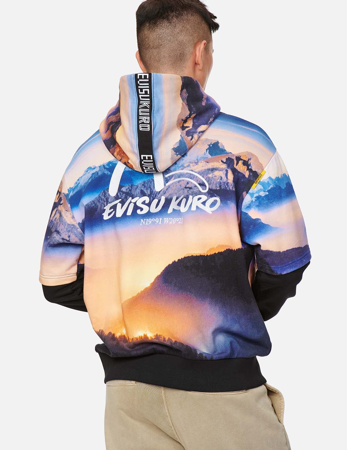 Digital Print Mock 2-in-1 Hoodie - 5