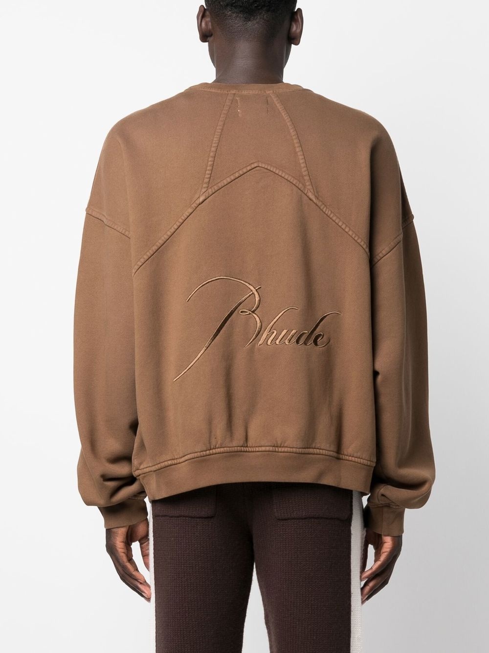 logo-embroidered oversize jumper - 4