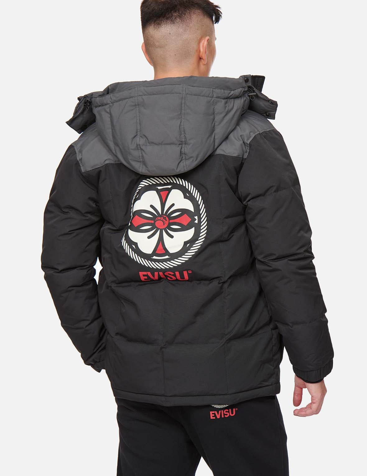 Kamon Print Down Coat - 3