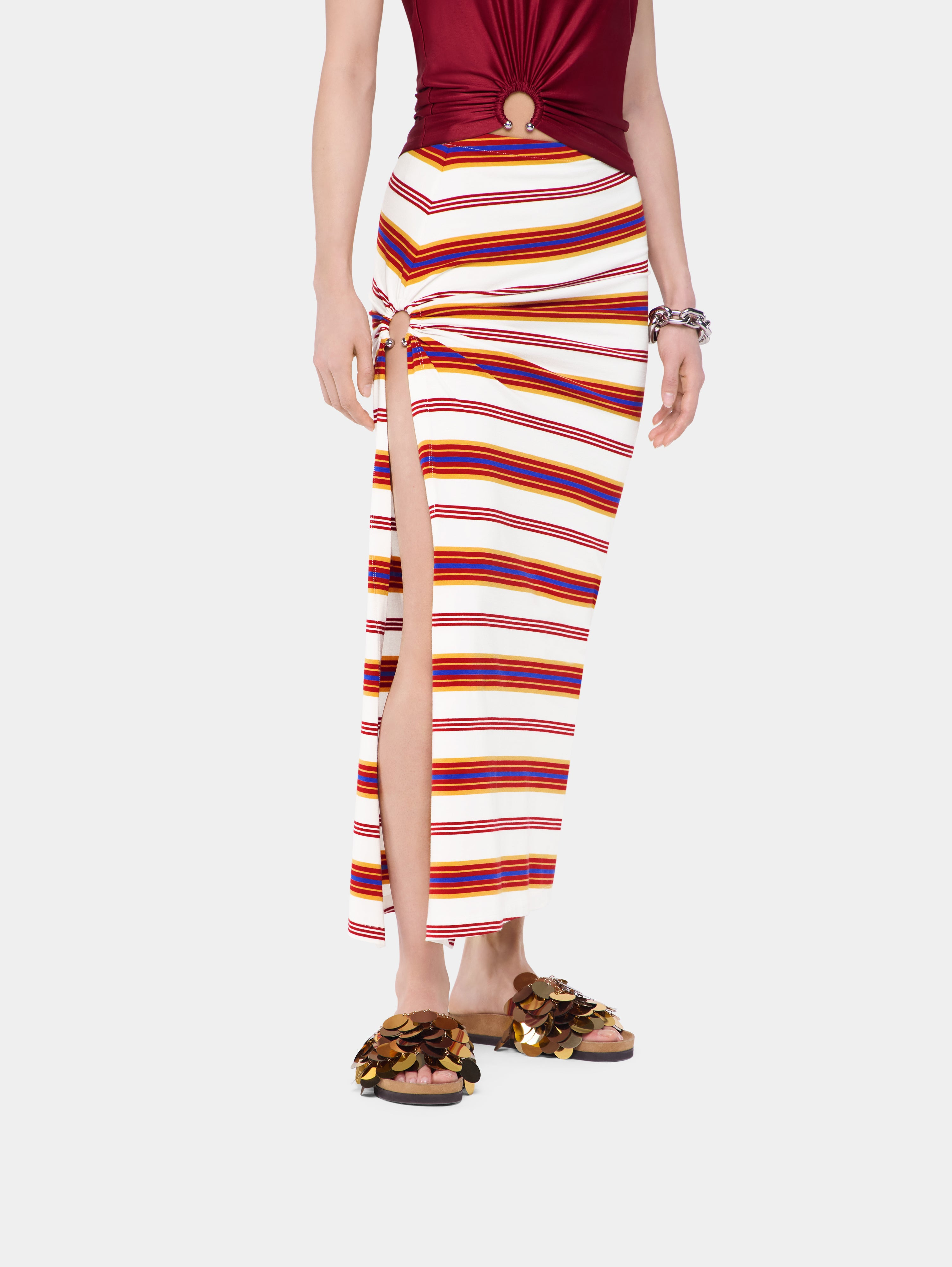 DRAPED LONG SKIRT IN JERSEY - 4