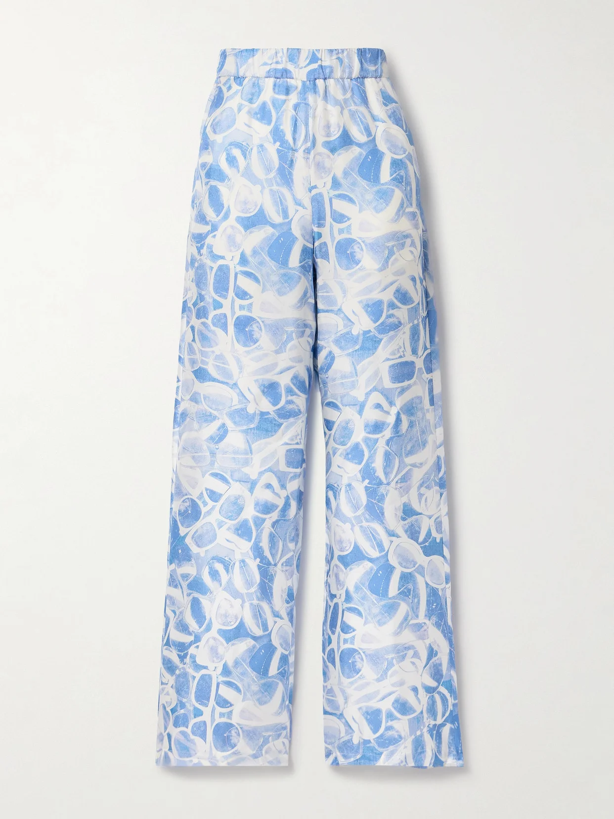 Printed Silk-charmeuse Wide-leg Pants - 1