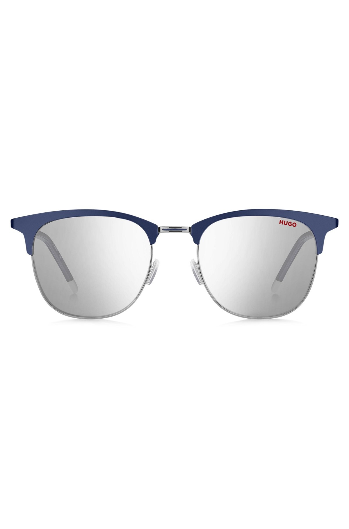 SILVER-TONE SUNGLASSES WITH BLUE DETAILS - 3