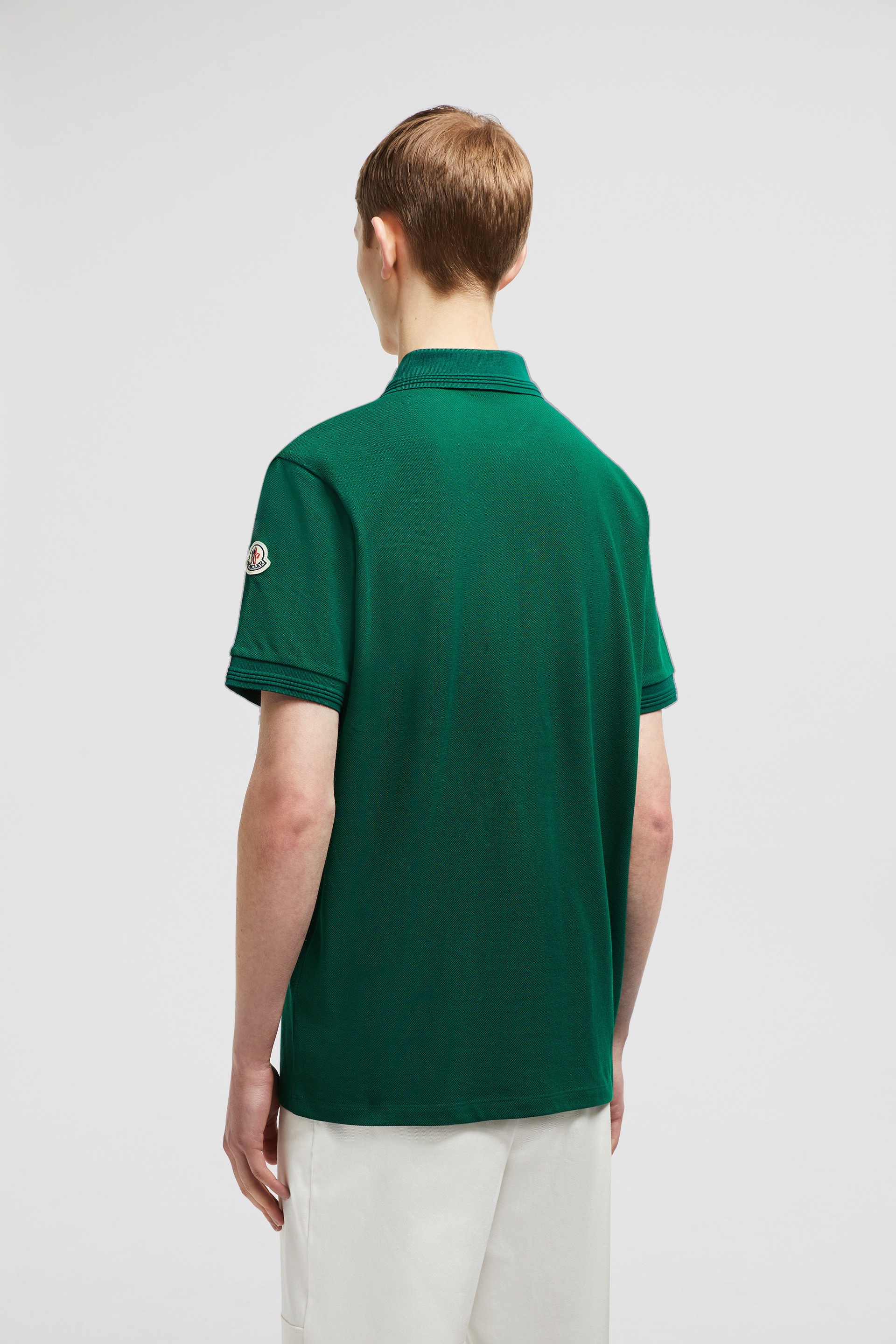 Tricolor Trim Cotton Piquet Polo Shirt - 5