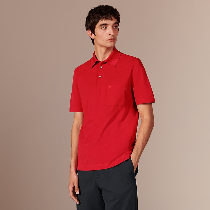 H embroidered buttoned polo shirt - 2