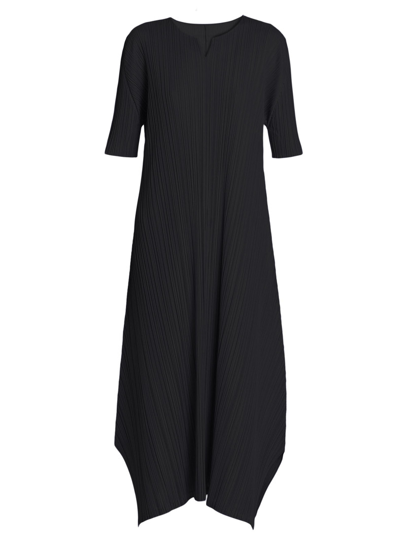 Women's Mellow Pleats Balloon Midi-Dress - Black 1