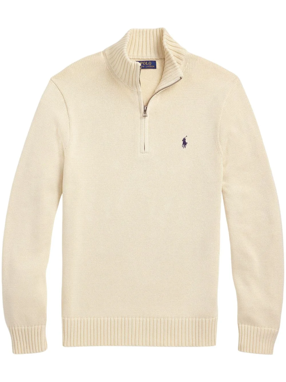 embroidered-logo polo sweater - 1