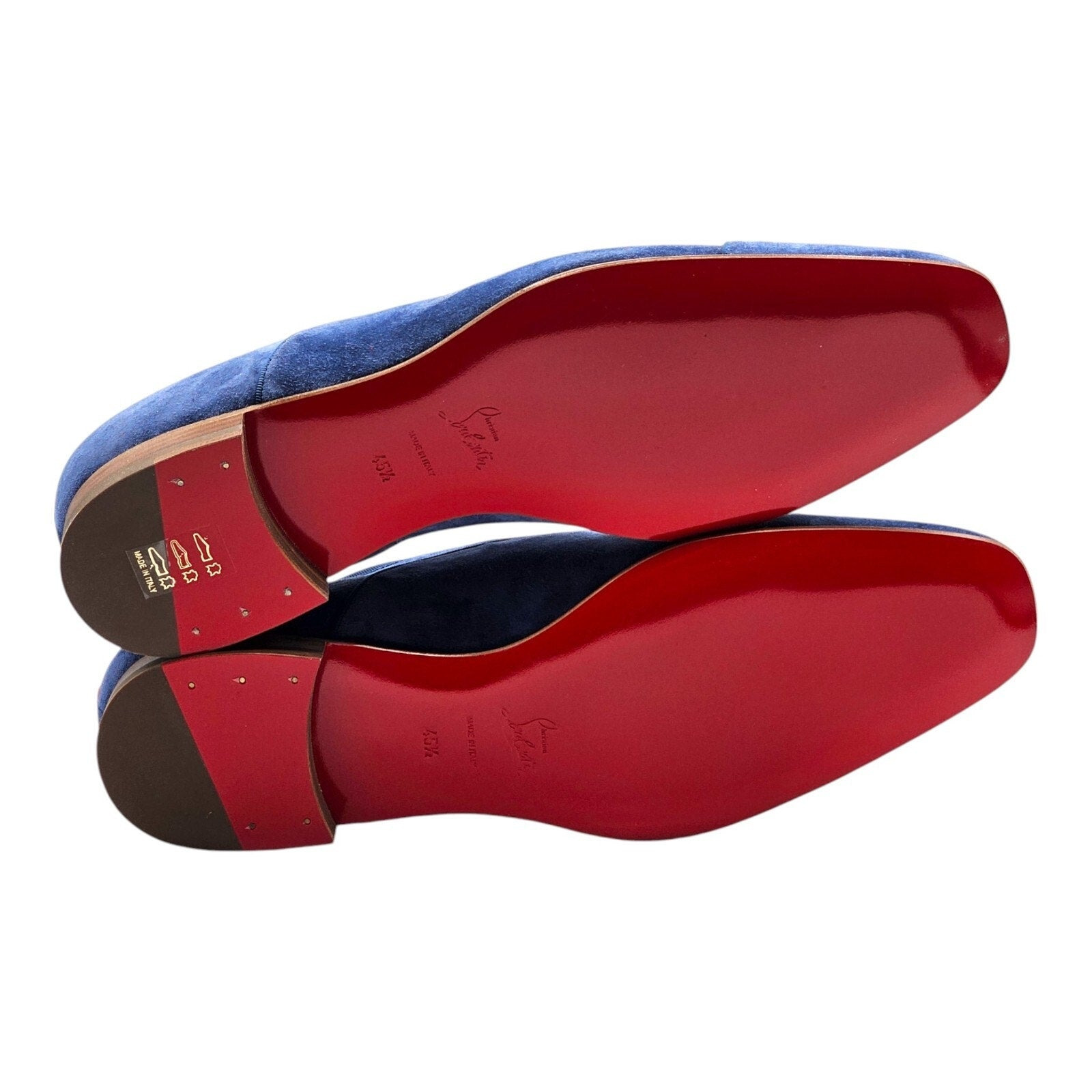Christian Louboutin Alpha Male Oxford Suede Shoes - Blue EU 45.5 / US 12.5 - 8