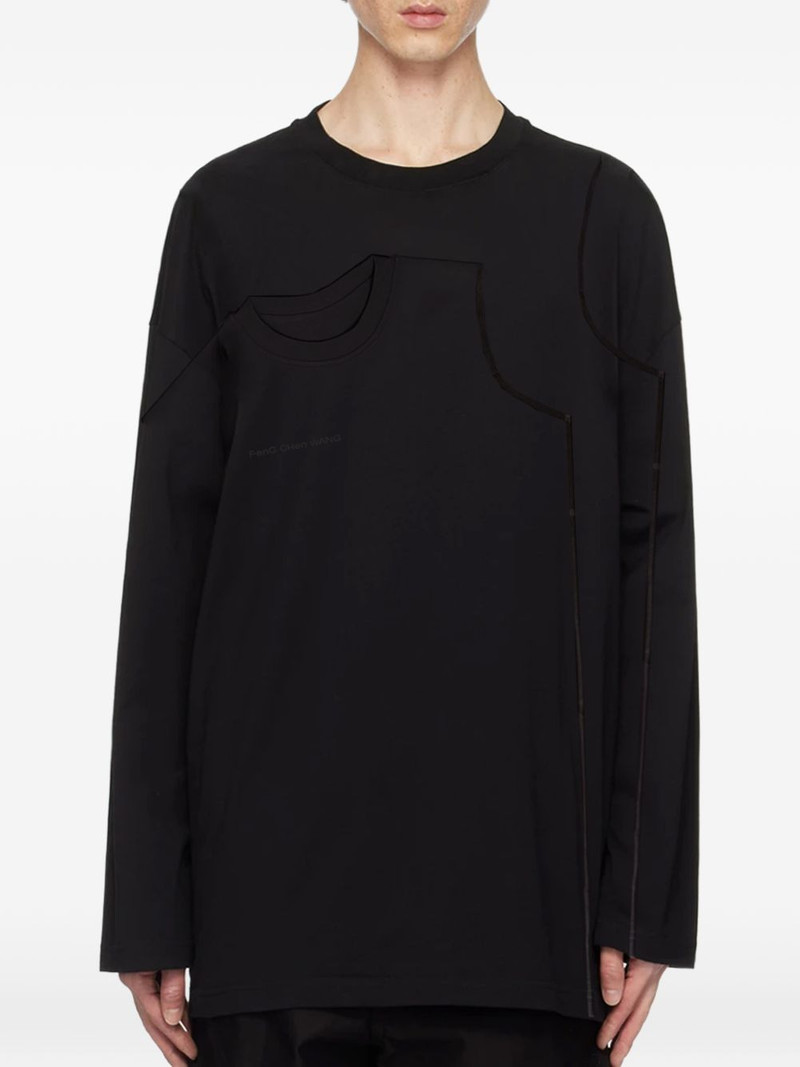 FENG CHEN WANG cutout long-sleeve T-shirt outlook