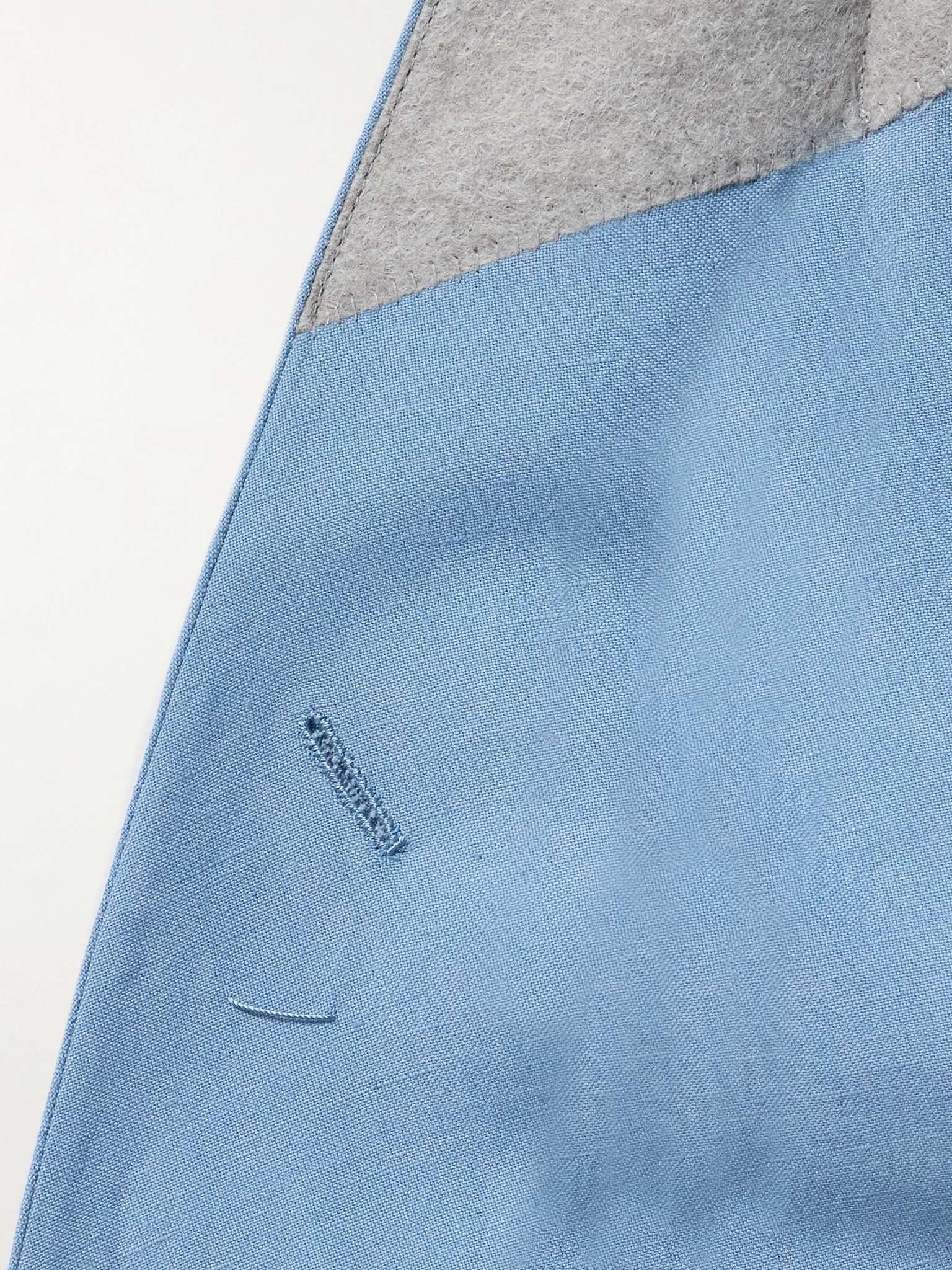 Kent Double-Breasted Silk and Linen-Blend Suit Jacket - 3