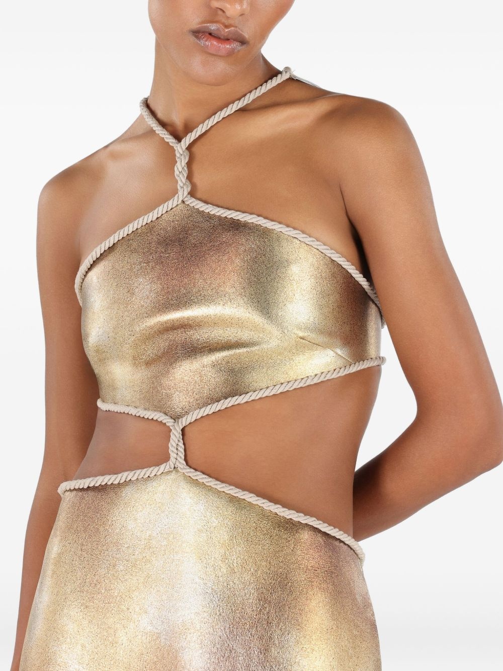 cut-out mini dress - 5