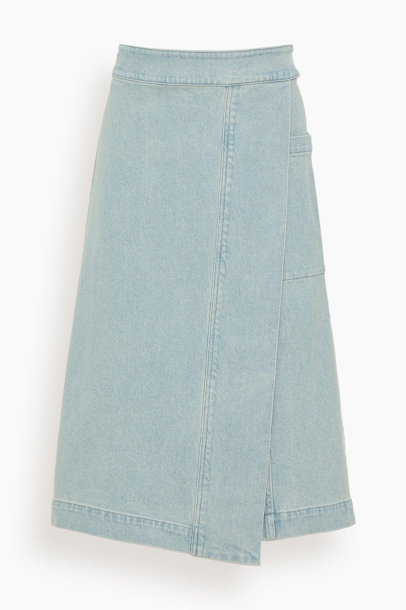 Iris Wrap Skirt in Grey Indigo 1