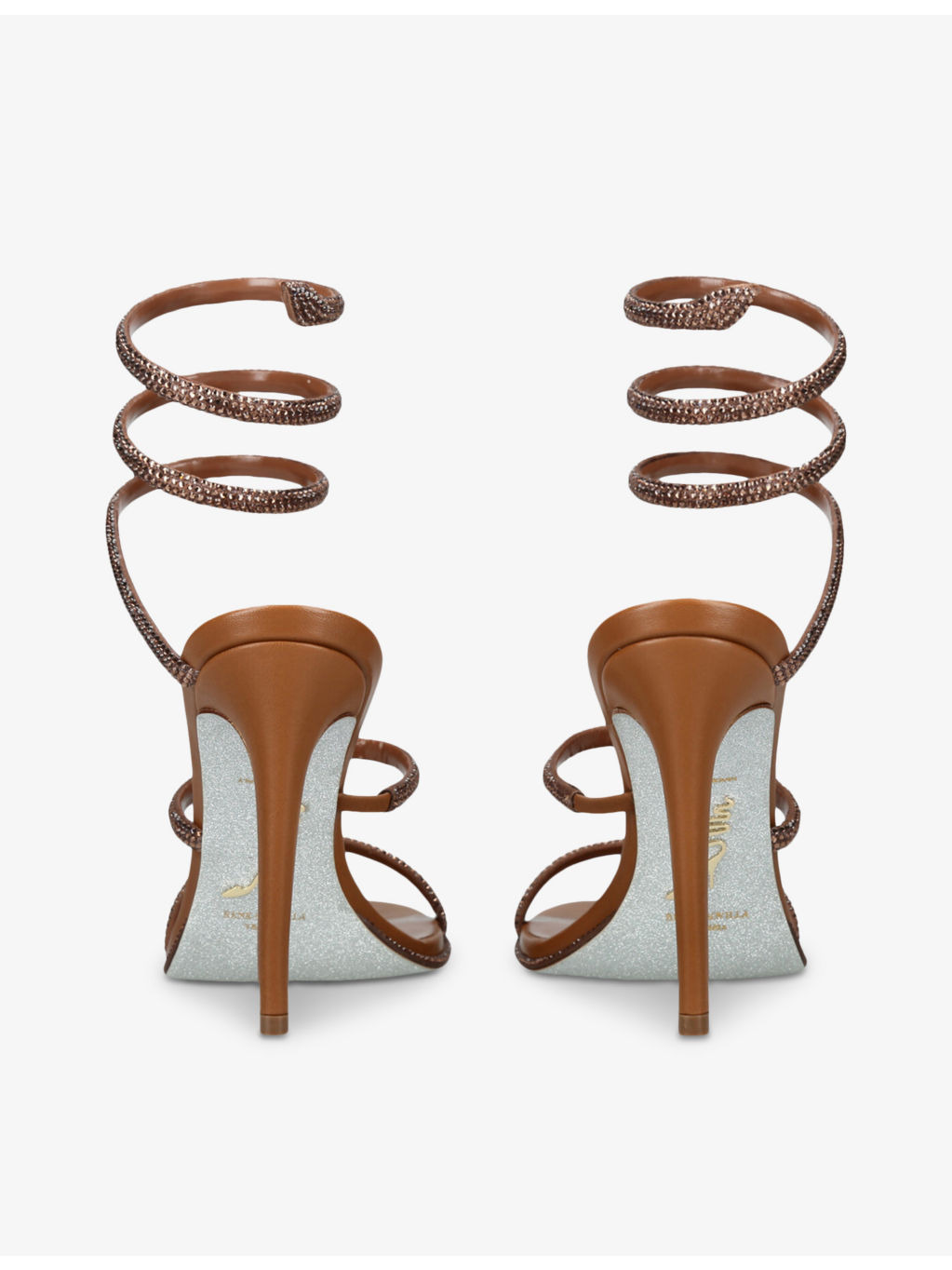 Cleo 105 crystal-embellished leather heeled sandals - 2