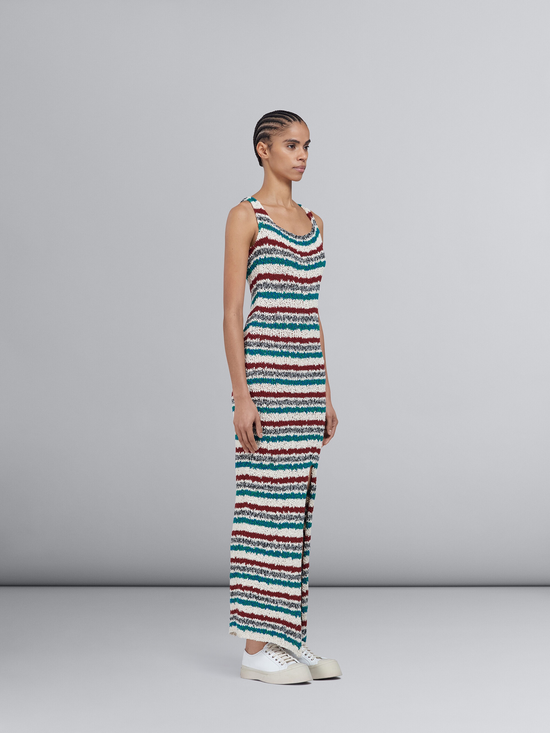 STRIPED COTTON KNIT DRESS - 6