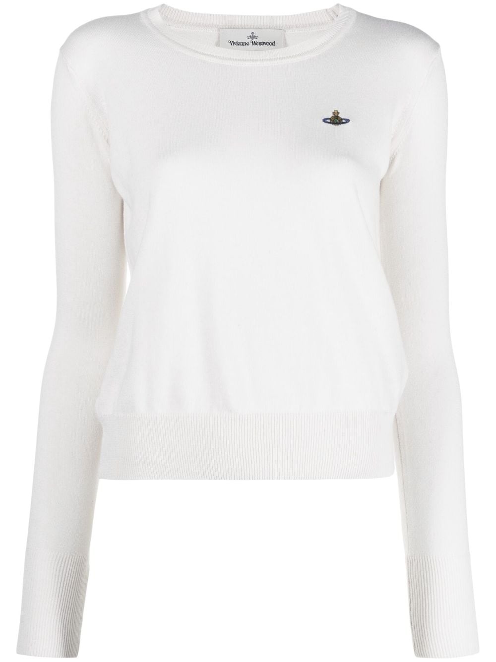 Orb-embroidered cotton-cashmere jumper - 1