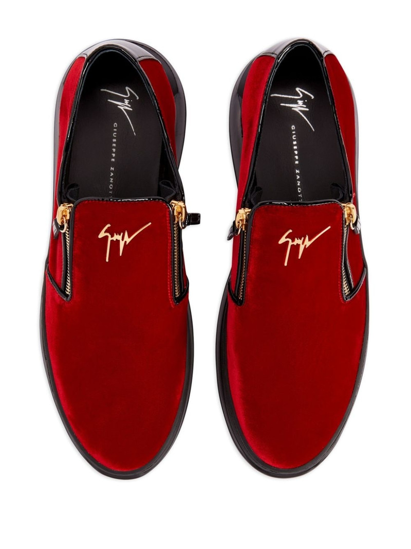 Conley zipped velvet sneakers 4