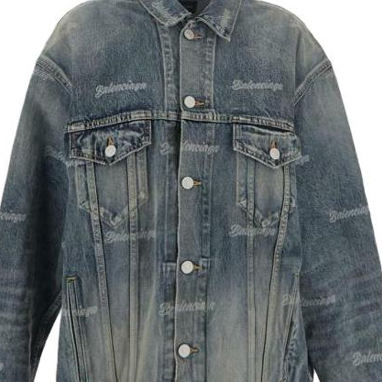 (WMNS) Balenciaga Denim Jacket 'Blue' 745037TNW014012 - 5