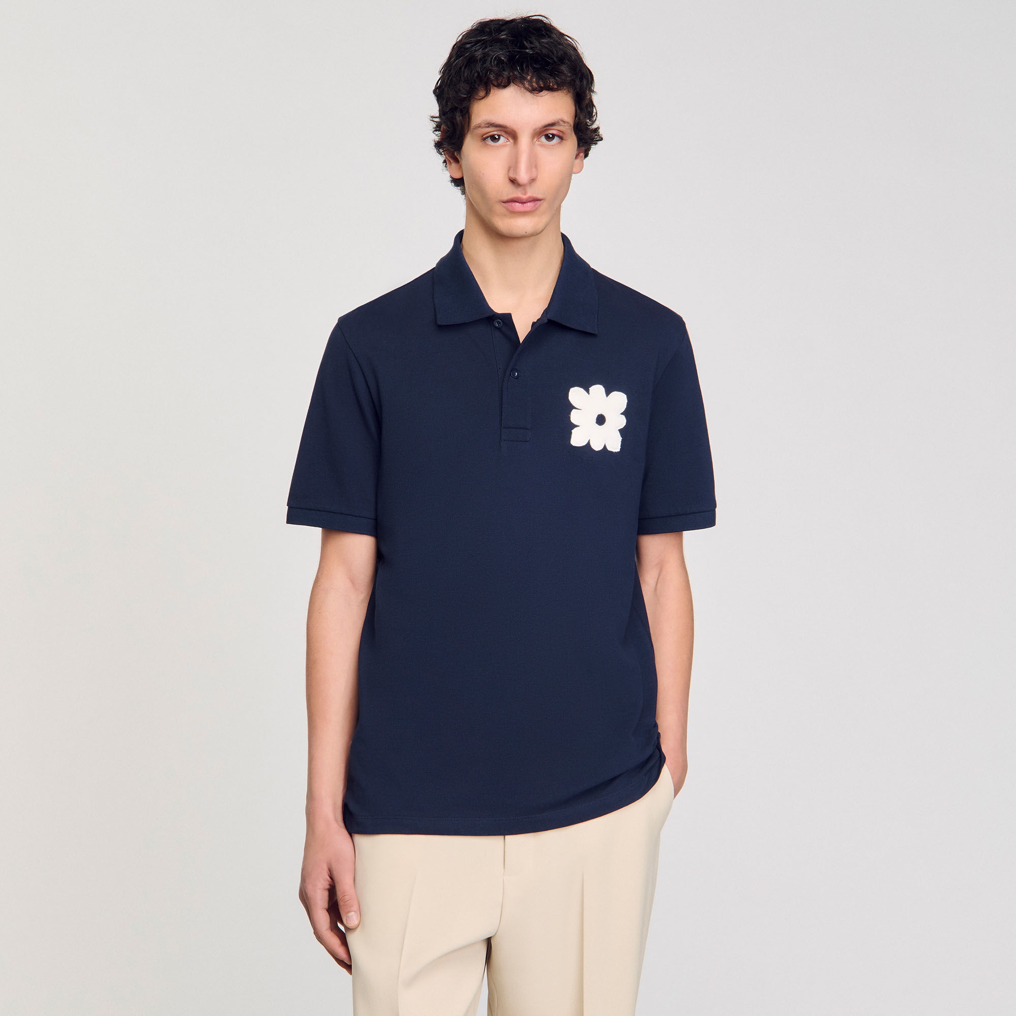 POLO SHIRT WITH FLOWER PATCH - 4