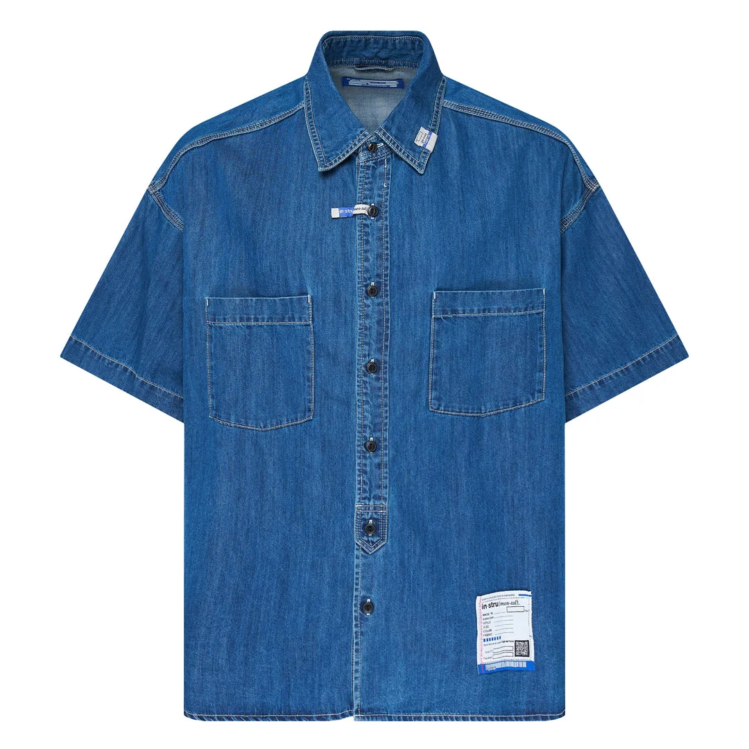 Cotton Tencel Denim Short Sleeve Work Shirt - 1