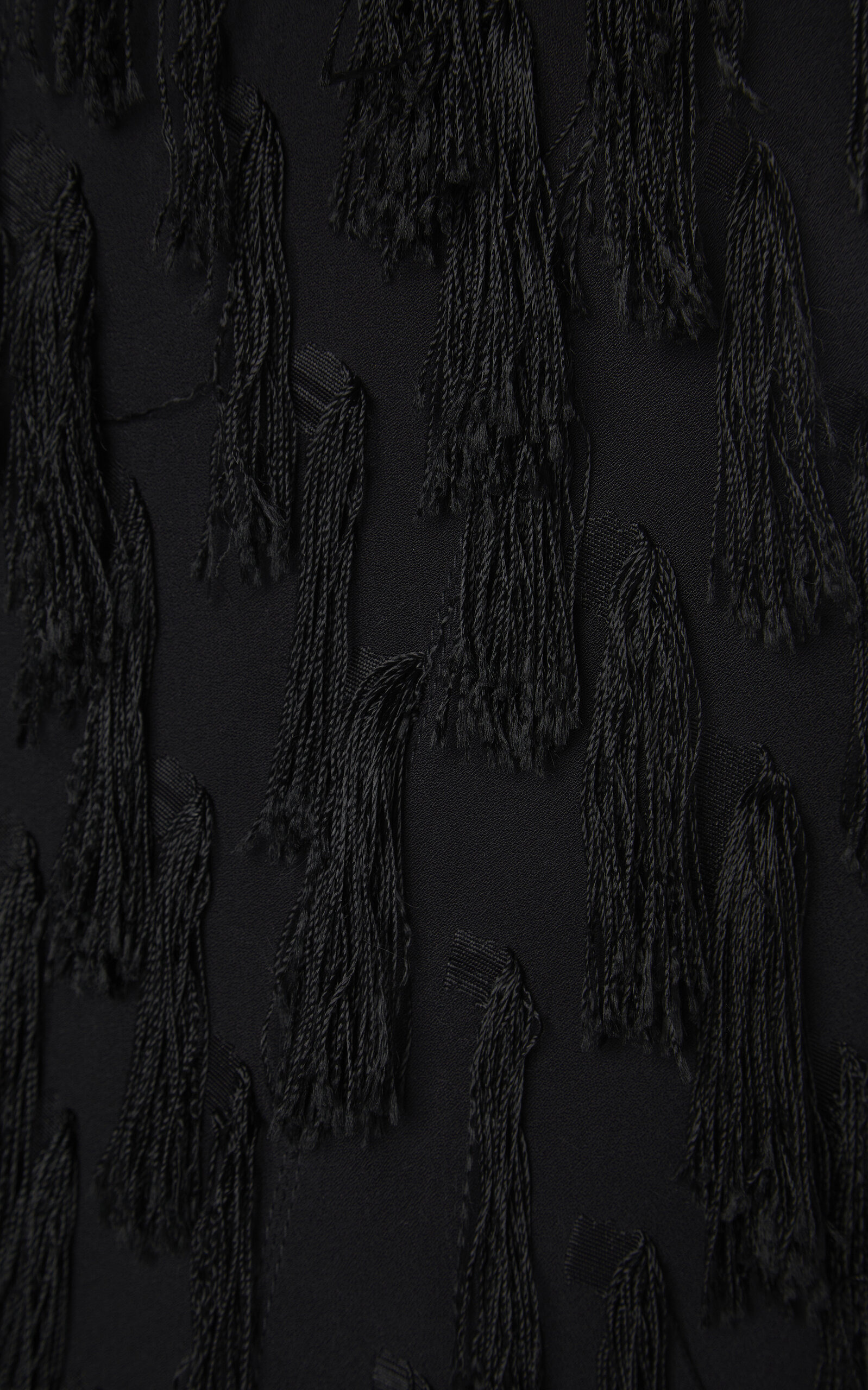 Fringed Fil Coupe Crepe Mini Dress black - 5