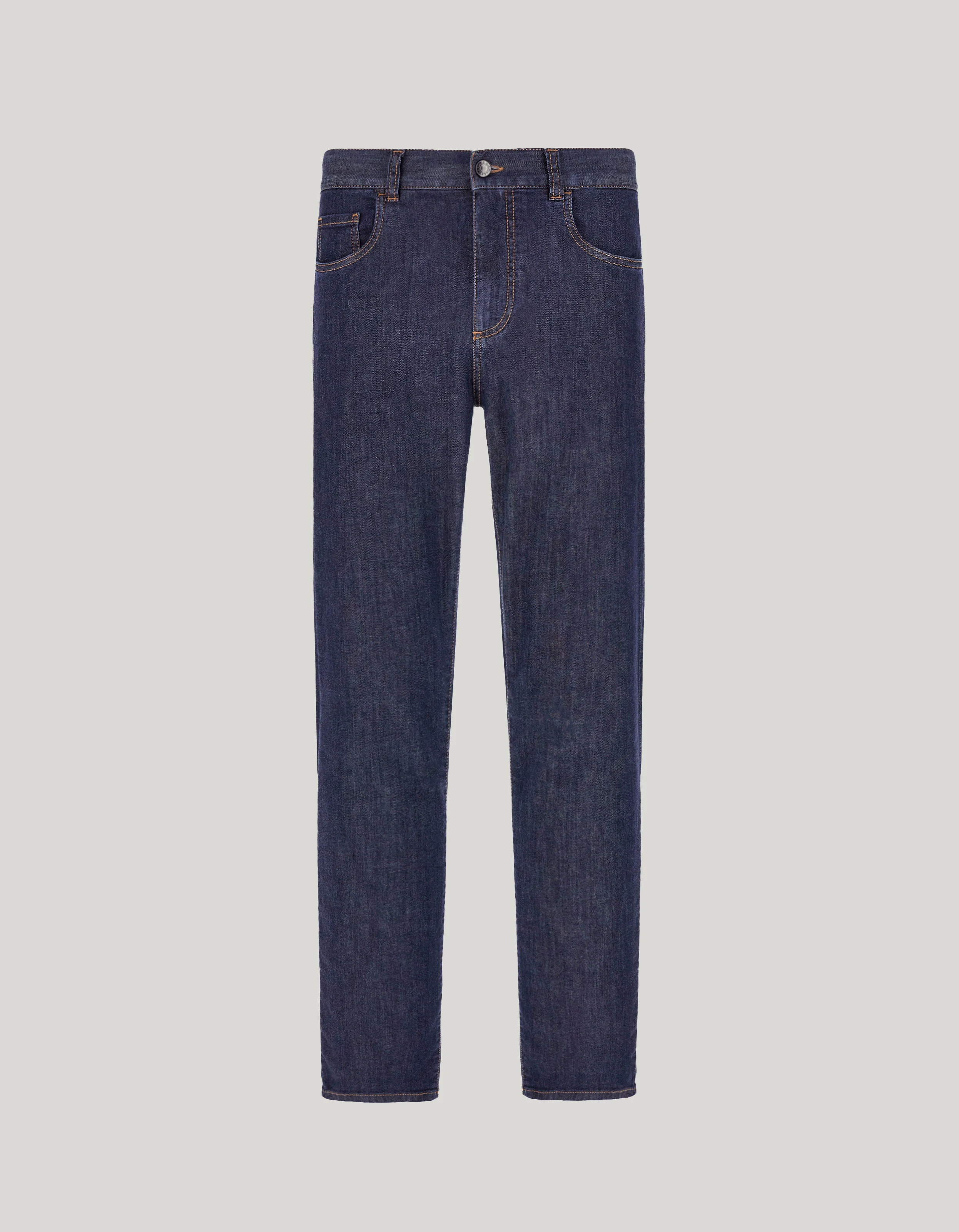 STRETCH SOFT-TOUCH FIVE-POCKET DENIM JEANS IN BLUE - 1