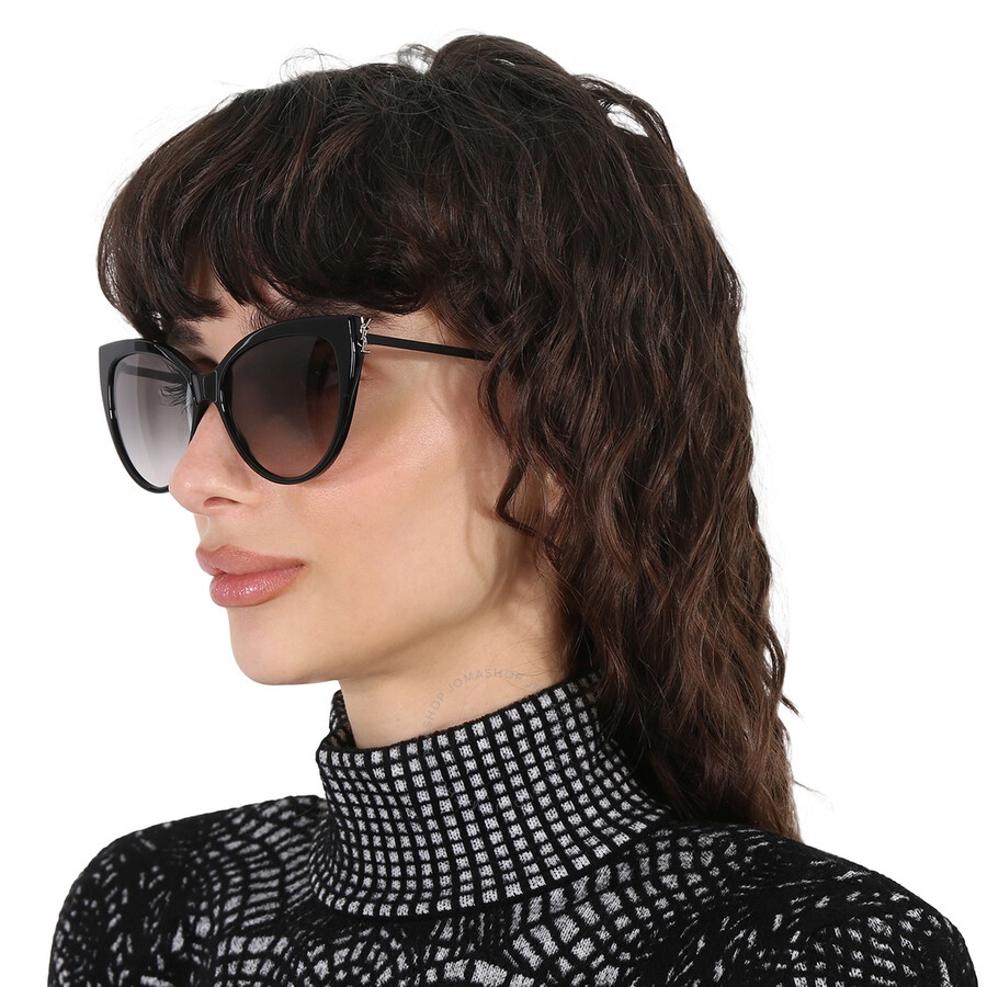 Saint Laurent Smoke Gradient Cat Eye Ladies Sunglasses SL M48SA 002 56 - 2