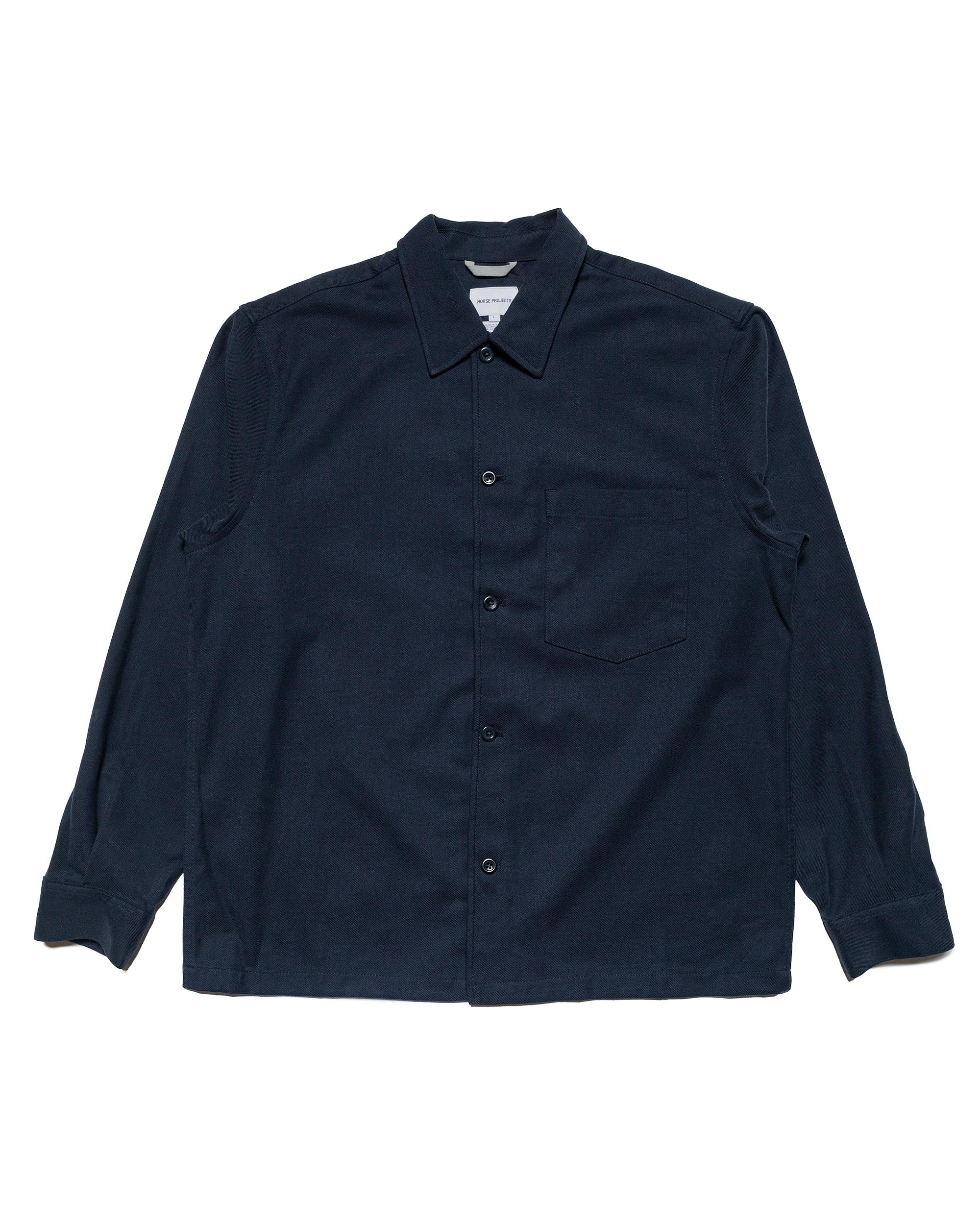 Carsten Cotton Wool LS Shirt Dark Navy - 1