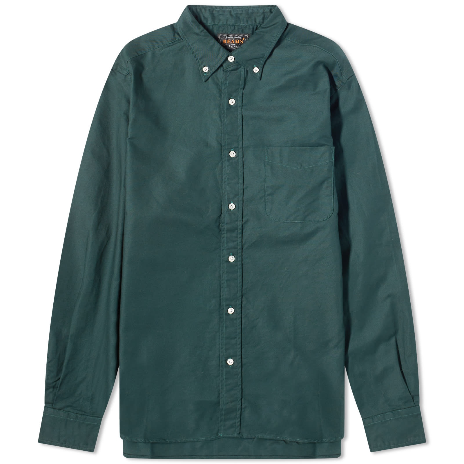 Beams Plus Button Down Solid Oxford Shirt - 1