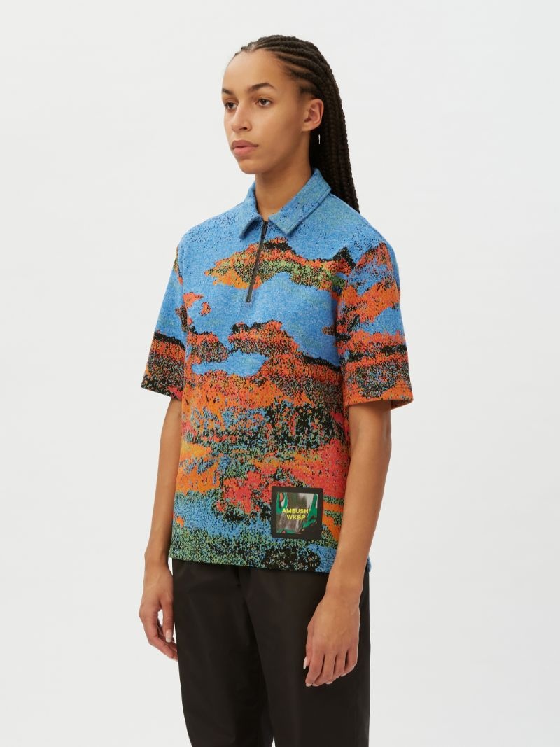 JACQUARD HALF ZIP POLO - 4