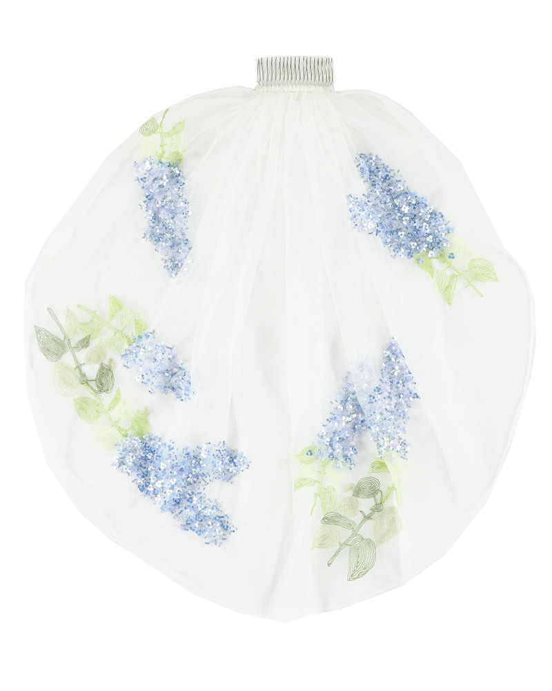 BERNADETTE Hand-embroidered veil Lilacs outlook