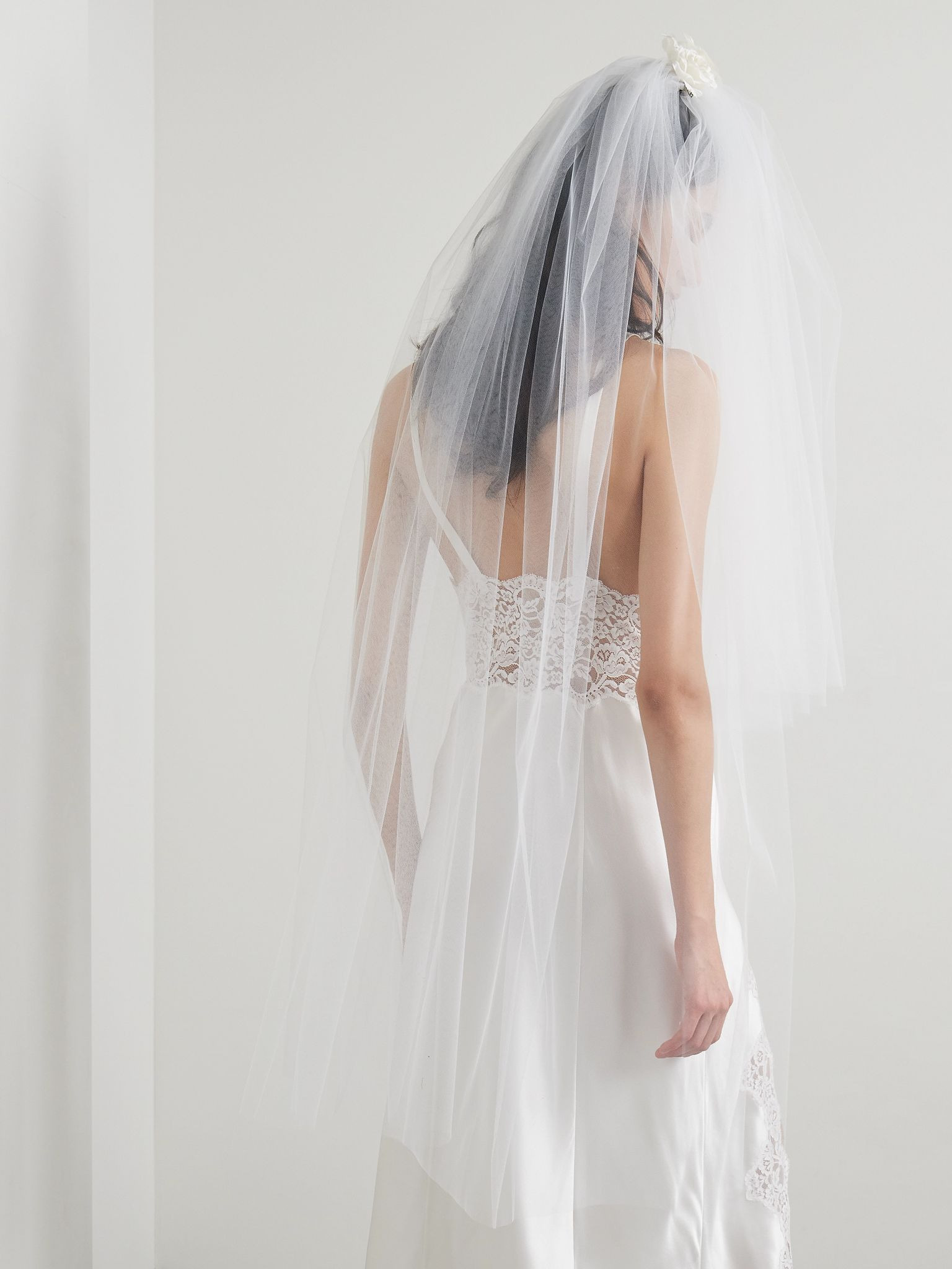 Embellished silk-tulle veil White - 4