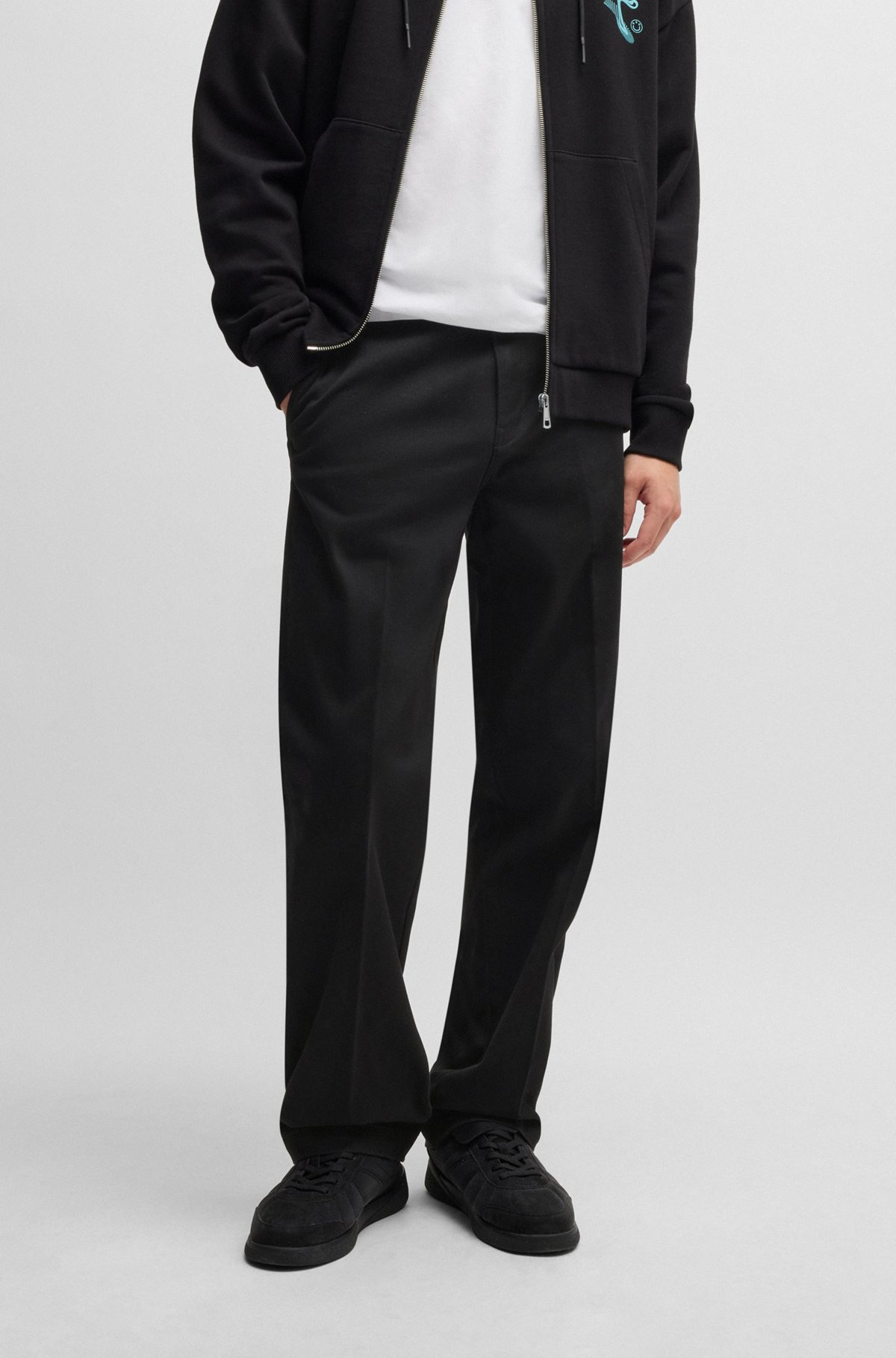 BAGGY-FIT TROUSERS IN COTTON TWILL - 2