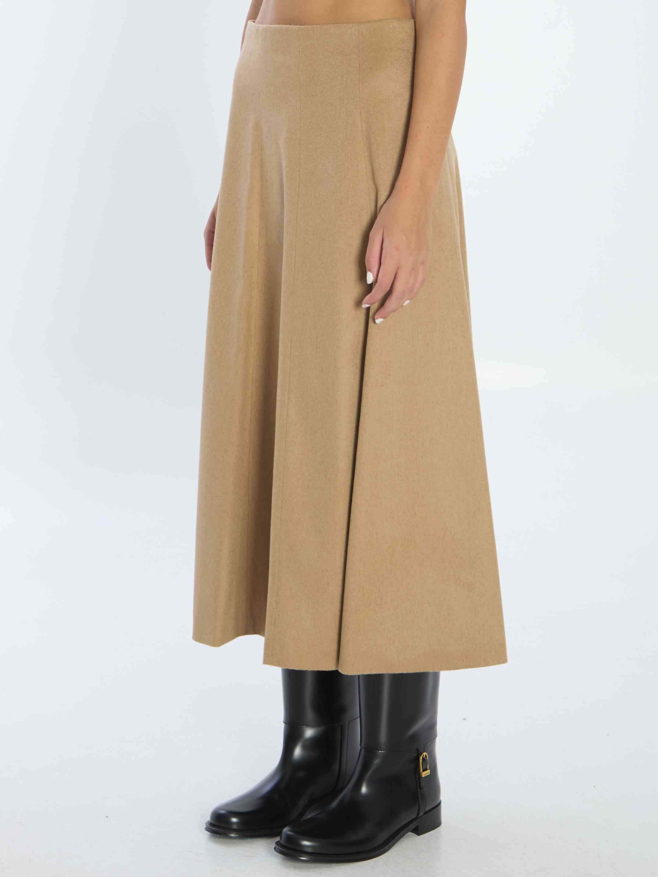 Max Mara Women Flared Skirt In Camel - 2