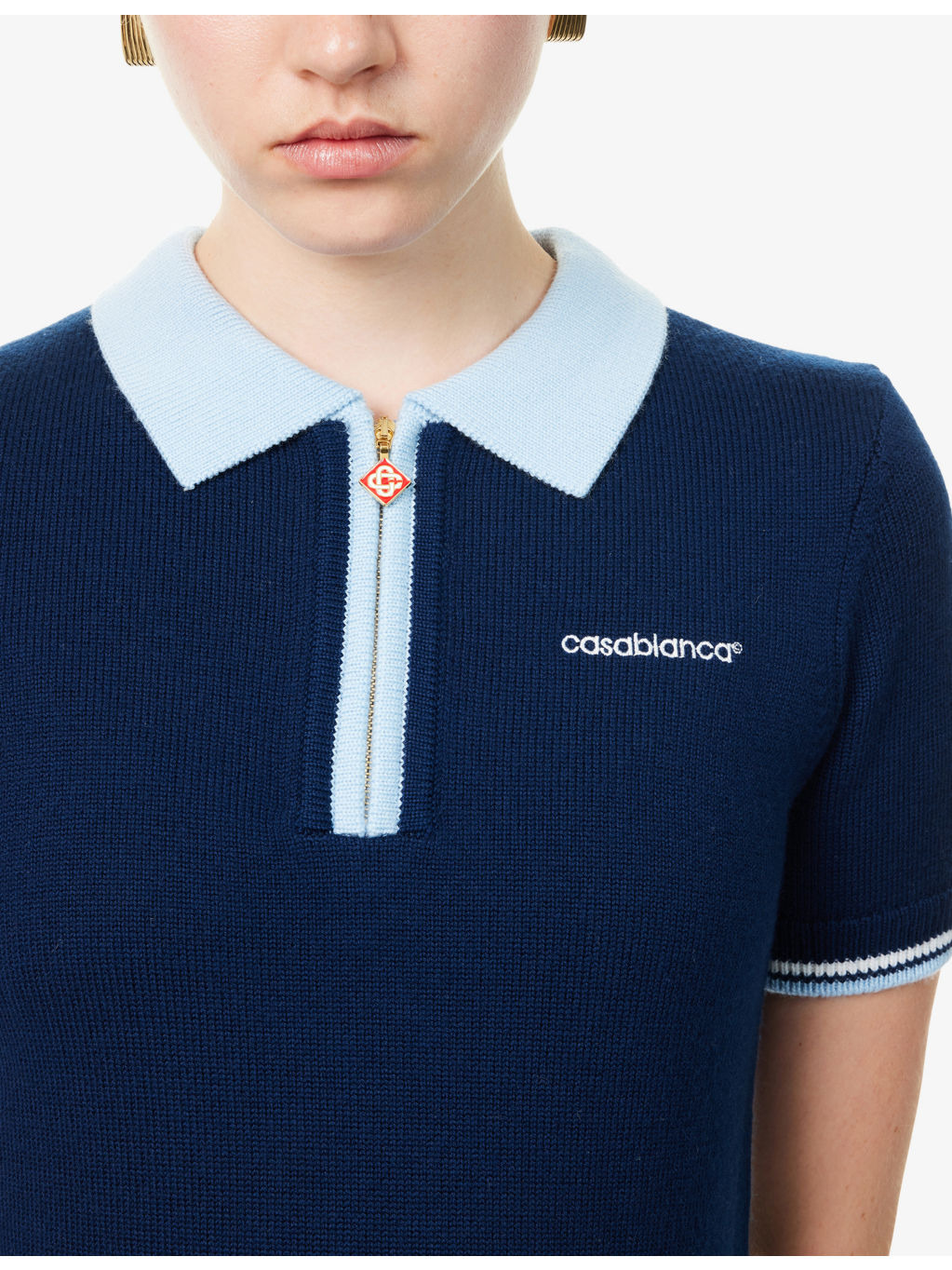 Tennis Short-Sleeves Wool Polo Shirt - 5