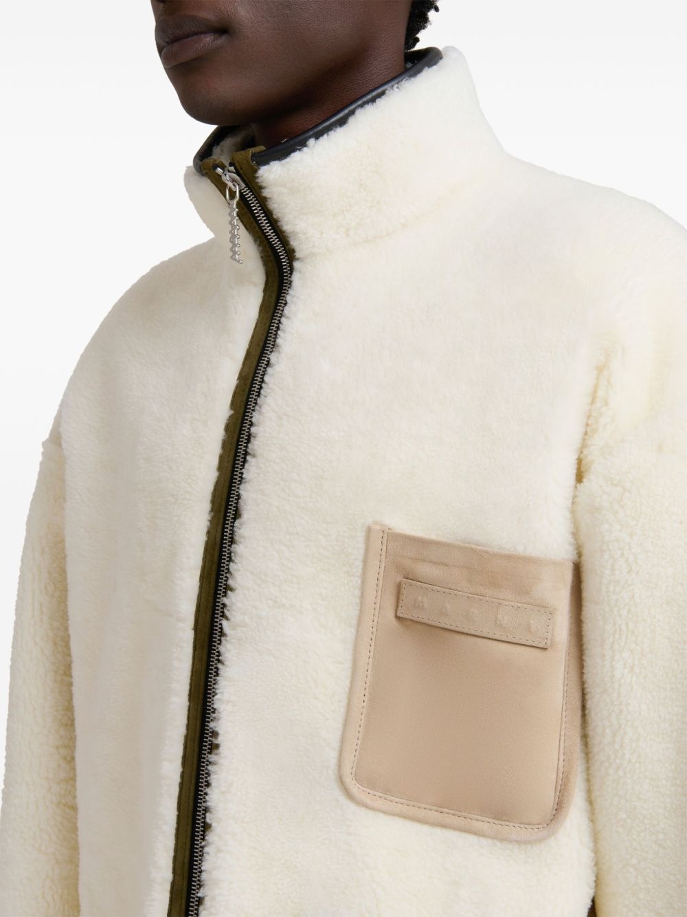 zip-up fleece bomber jacket - 5