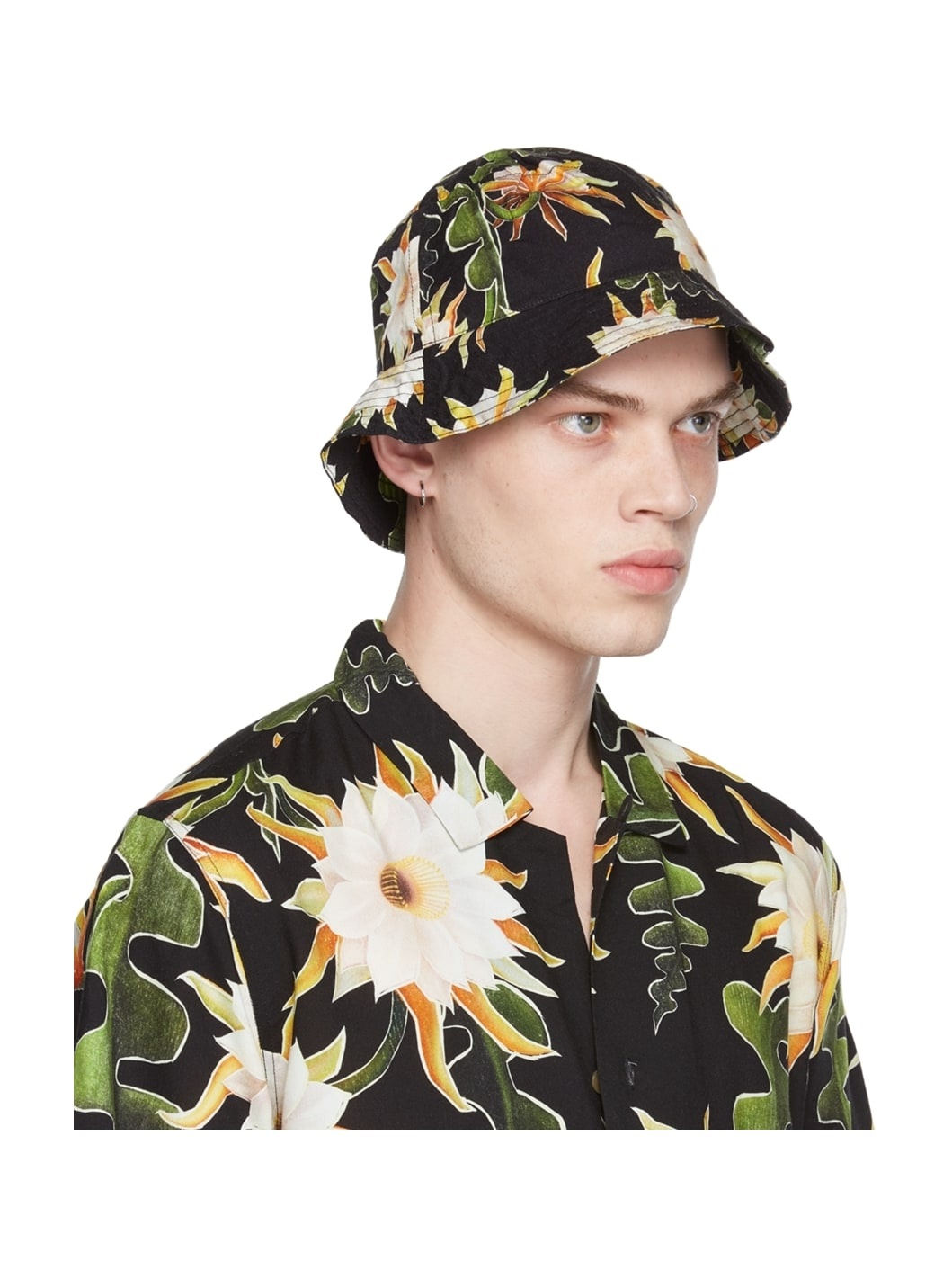 Black Epiphyllum Bucket Hat - 2