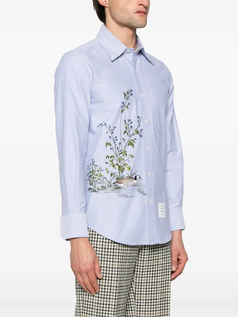 Goose Scenic Satin Stitch Oxford Shirt Men - 3