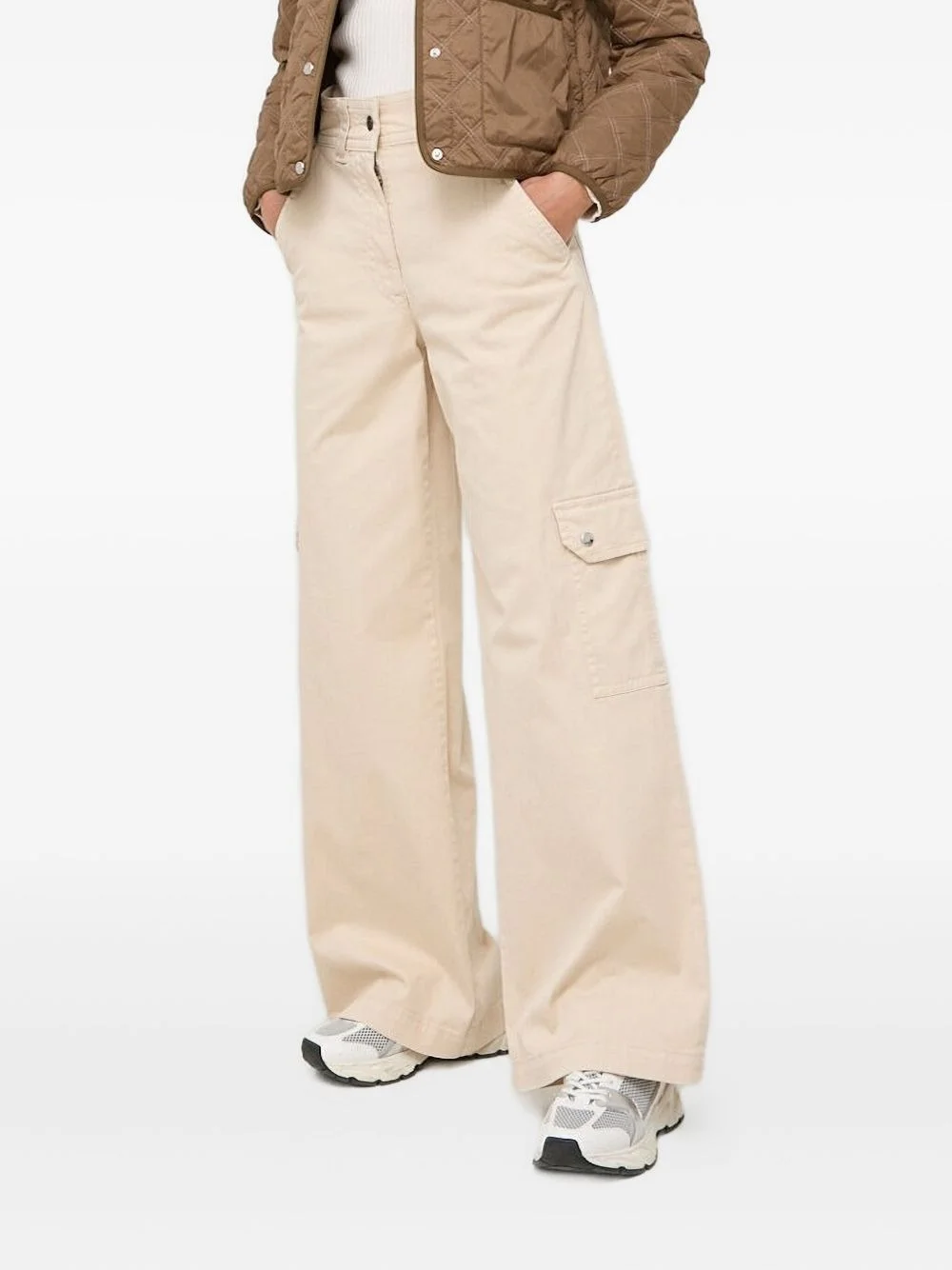 cargo-pocket wide-leg trousers - 1
