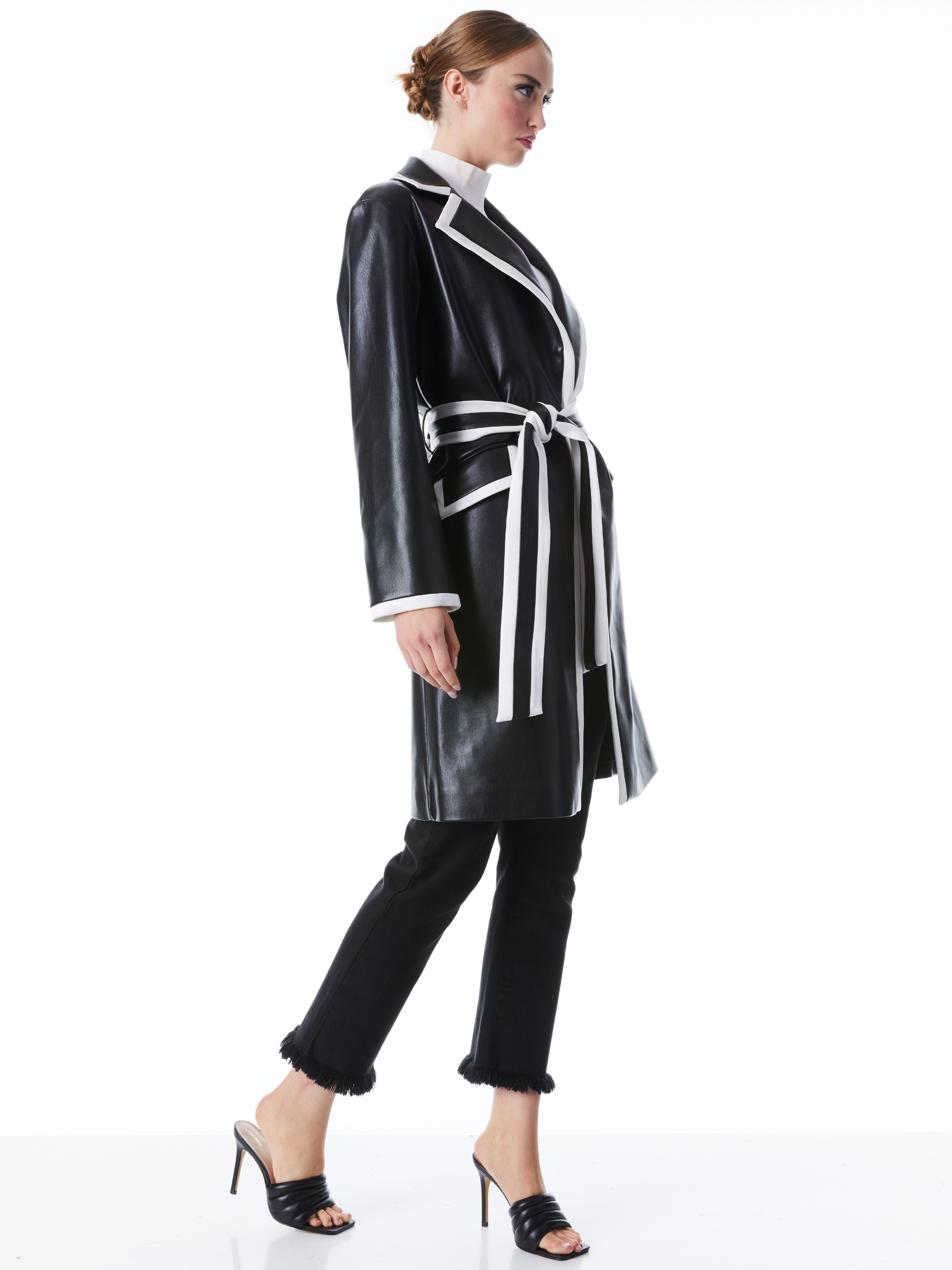 SABRA COMBINATION VEGAN LEATHER TRENCH COAT - 6