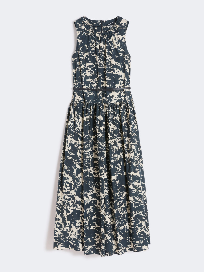 TERESA Printed cotton dress with belt - ULTRAMARINE 1