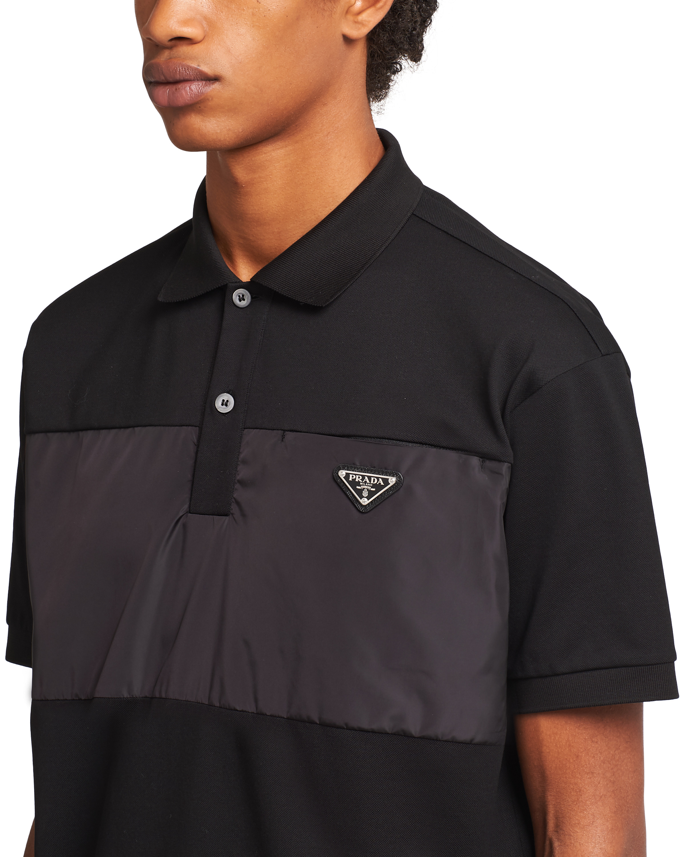 Piqué polo shirt with nylon details - 5