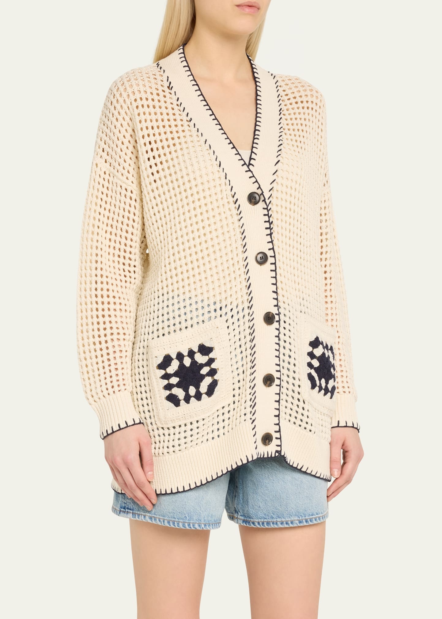 FRAME Pom Pom zipped cardigan - Neutrals