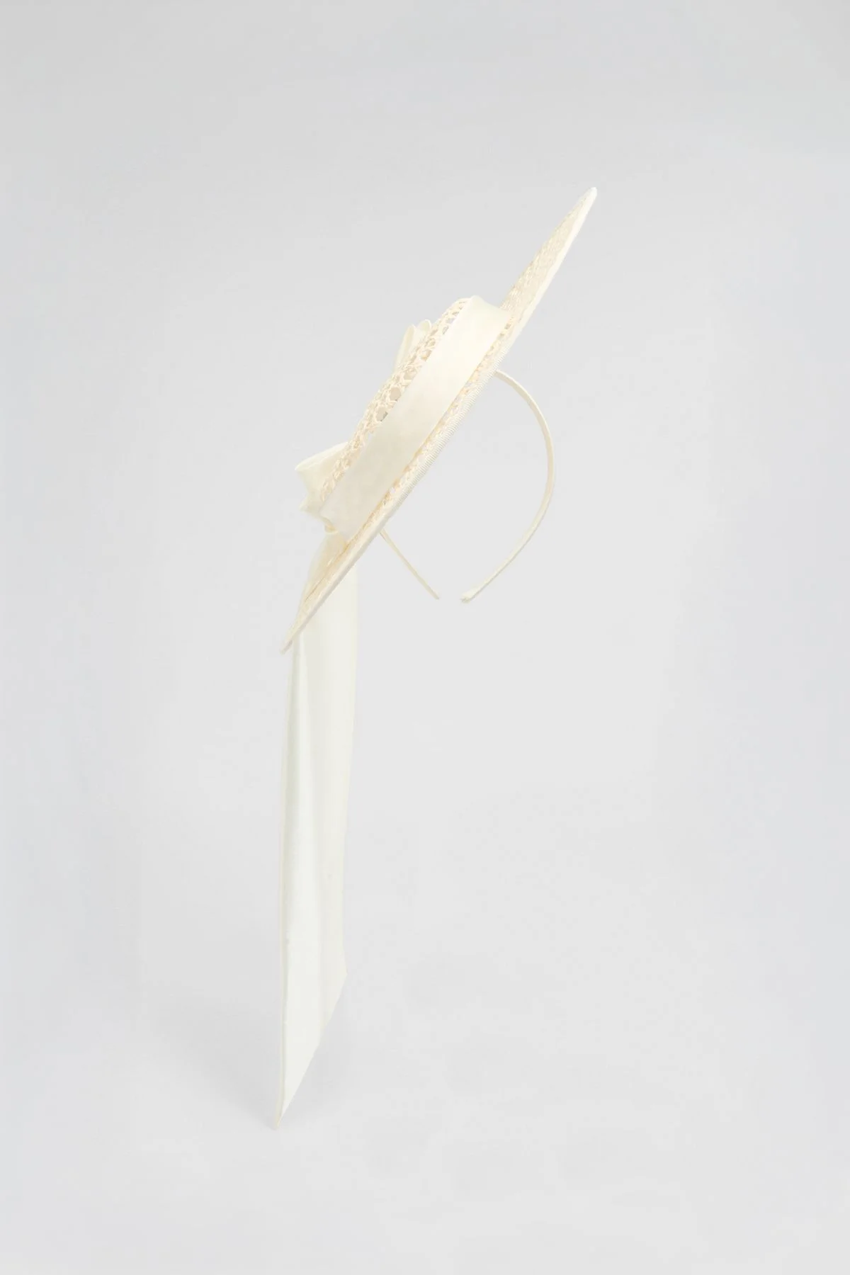 Crochet Satin Bow Fascinator - 1